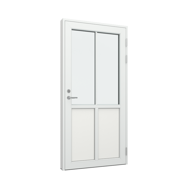 Ytterdør / utgangsdør / inngangsdør med 2 fyllinger og 2x1 glassfelt 1 rute 1 rute Tre∕Alu 100B x 200H