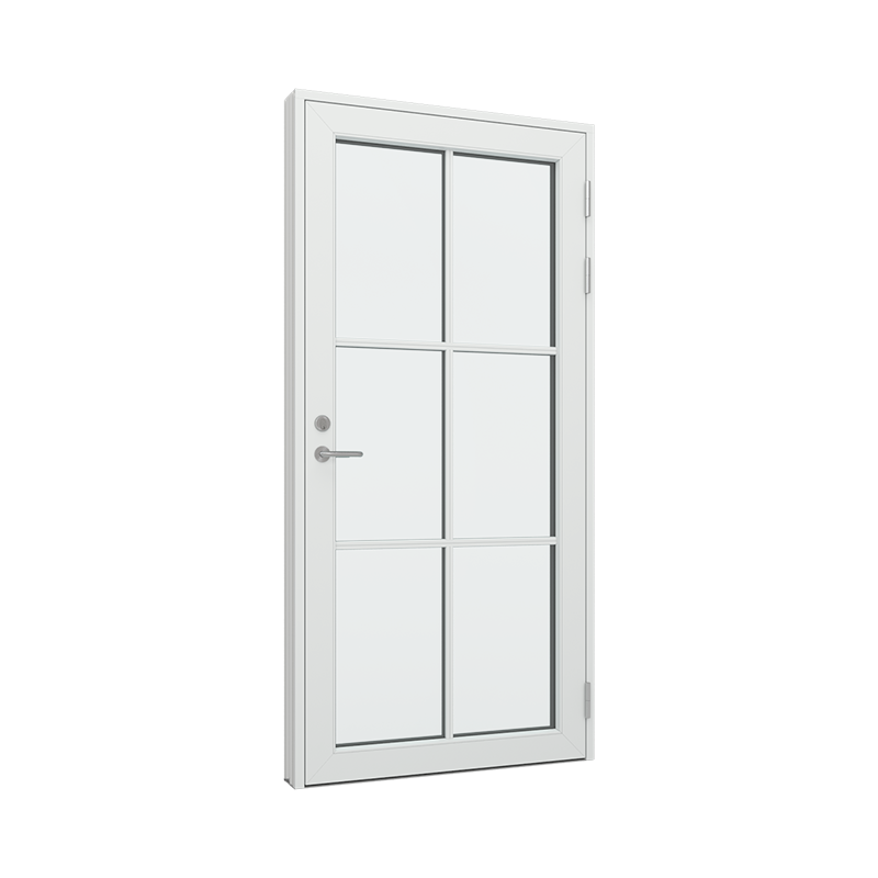 Ytterdør / utgangsdør / inngangsdør med 2x3 glassfelt 6 ruter Tre∕Alu 100B x 200H