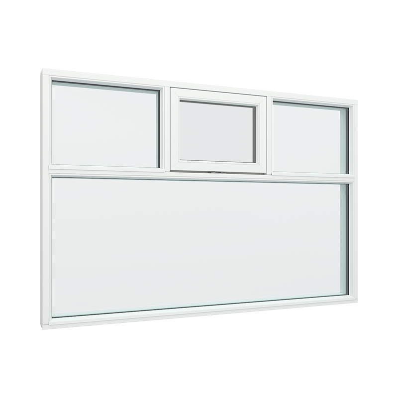 3-fags fastkarm med toppstyrt vindu topp i midten Tre∕Alu 180B x 120H