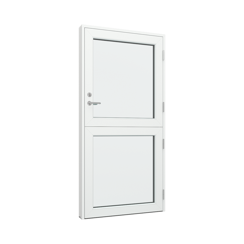 Stalldør / halvdør med 1 glassfelt 1 rute 1 rute Tre∕Alu 99B x 200H