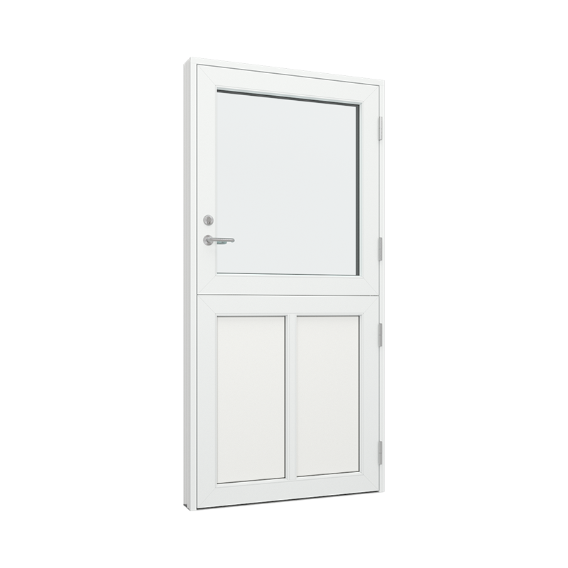 Stalldør / halvdør med 2x1 fyllinger og 1 glassfelt 1 rute 1 rute Tre∕Alu 99B x 200H