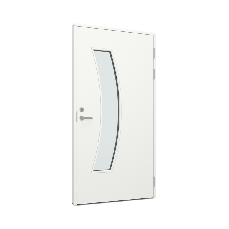 Ytterdør / utgangsdør / inngangsdør med buet glassfelt Tre∕Alu 100B x 200H