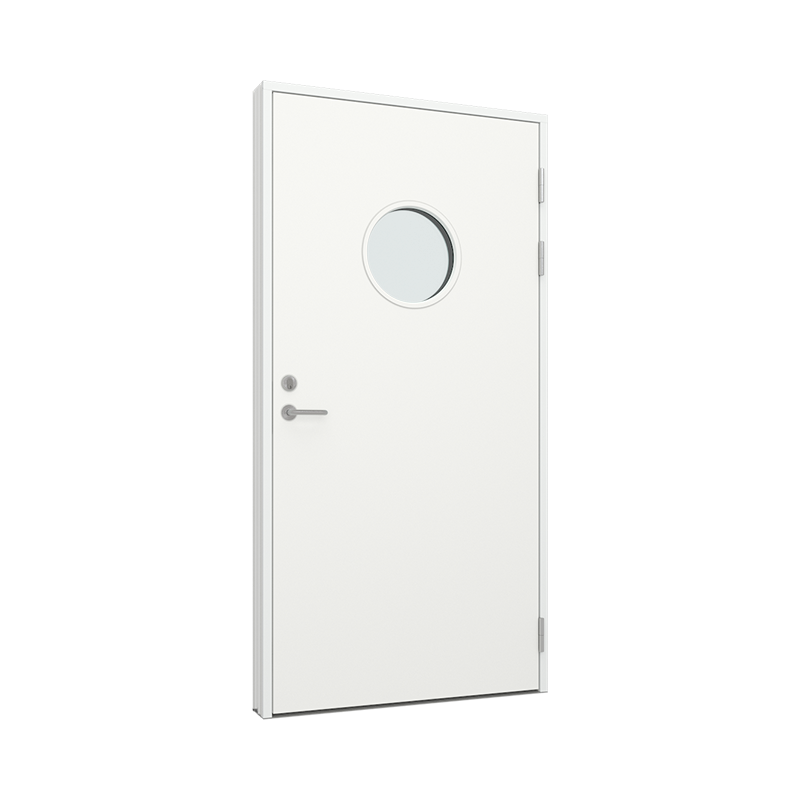 Ytterdør / utgangsdør / inngangsdør med sirkel glassfelt Tre∕Alu 100B x 200H