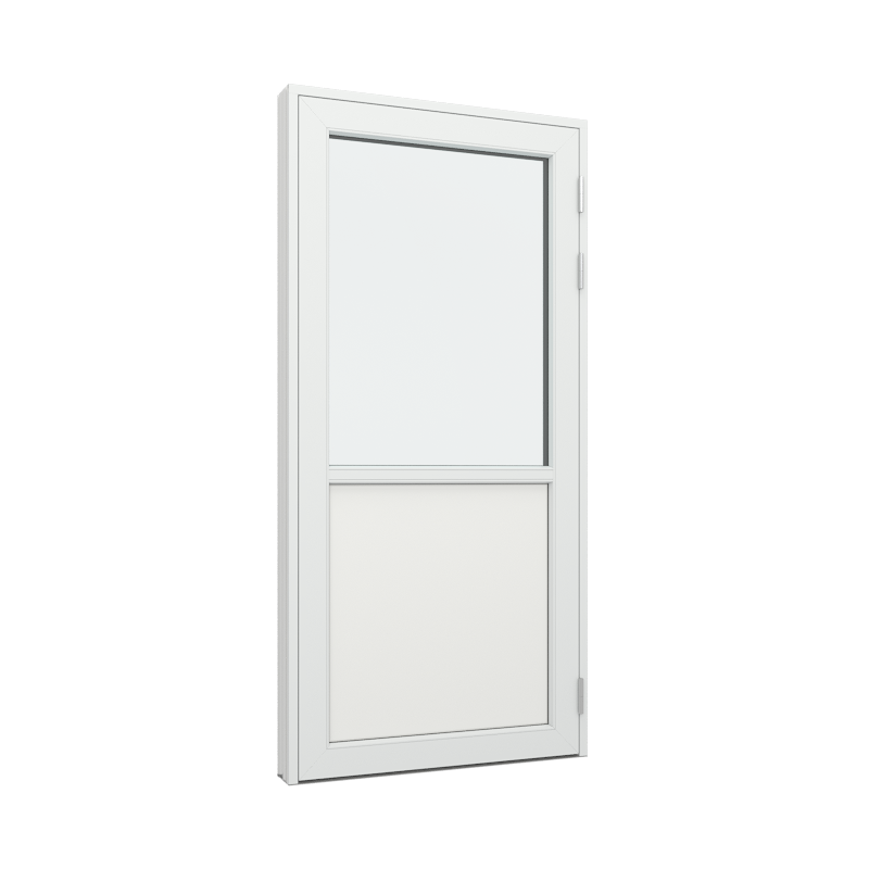 Balkongdør / hagedør / verandadør med 1 fylling og 1 glassfelt 1 rute 1 rute Tre∕Alu 66B x 169H