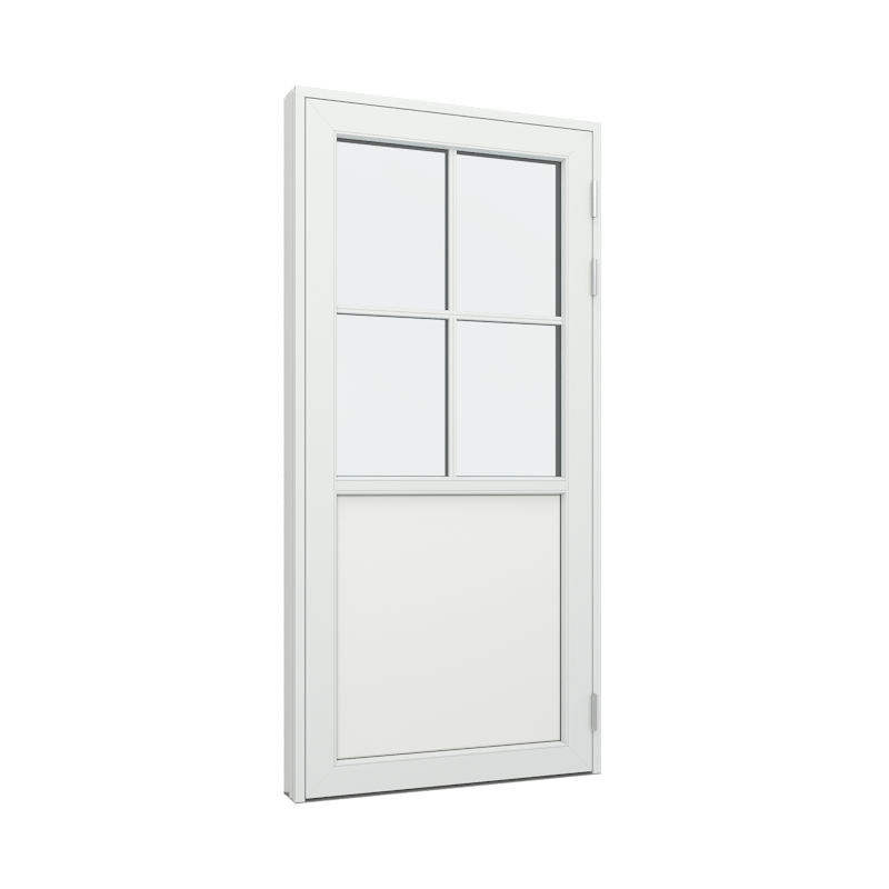 Balkongdør / hagedør / verandadør med 1 fylling og 2x2 glassfelt 4 ruterer Tre∕Alu 100B x 200H