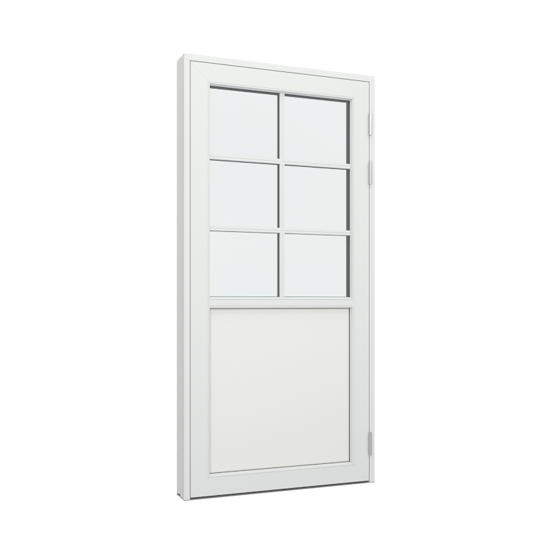 Balkongdør / hagedør / verandadør med 1 fylling og 2x3 glassfelt 6 ruterer Tre∕Alu 100B x 200H