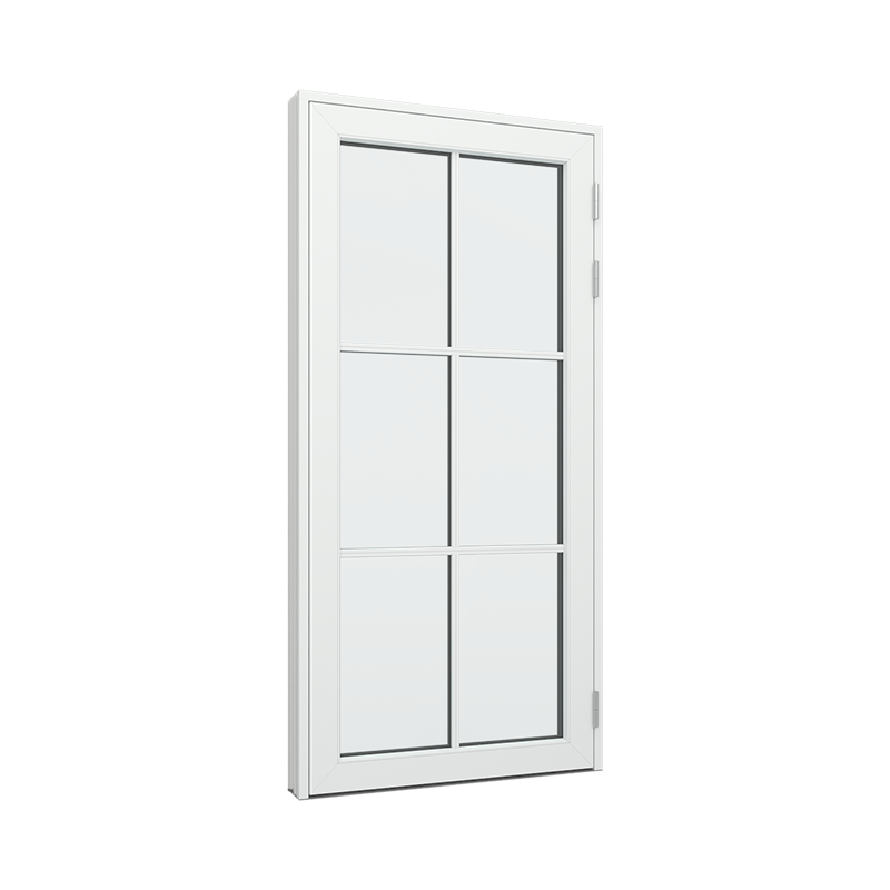 Balkongdør / hagedør / verandadør med 2x3 glassfelt 6 ruter Tre∕Alu 100B x 200H