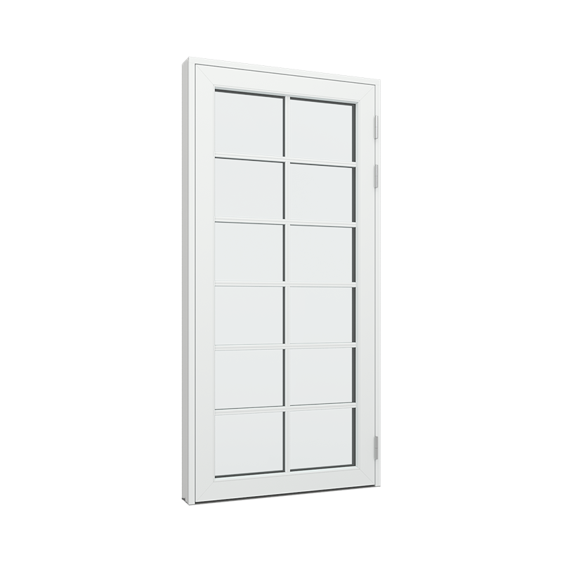 Balkongdør / hagedør / verandadør med 2x6 glassfelt Tre∕Alu 100B x 200H