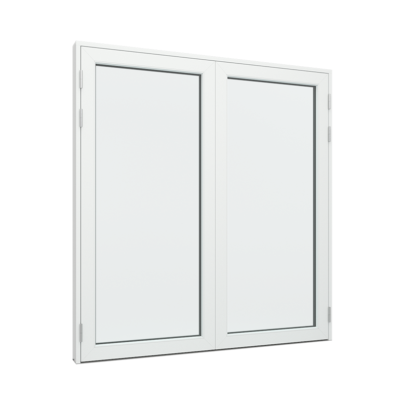 Dobbel Balkongdør / hagedør / verandadør med 1 glassfelt 1 rute 1 rute Tre∕Alu 120B x 169H