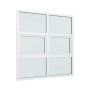 2-fags glassfasade med 1x3 glassfelt med 2-veis vindu i midten thumbnail
