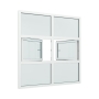 2-fags glassfasade med 1x3 glassfelt med 2-veis vindu i midten thumbnail