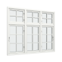 3-fags krysspostvindu med 2x2 glassfelt i topp og 2x3 glassfelt i bunn thumbnail