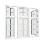 3-fags krysspostvindu med 2x2 glassfelt i topp og 2x3 glassfelt i bunn thumbnail