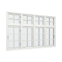 4-fags krysspostvindu med 2x2 glassfelt i topp og 2x3 glassfelt i bunn thumbnail