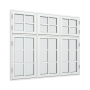 3-fags krysspostvindu med 2x2 glassfelt i topp og 2x3 glassfelt i bunn thumbnail