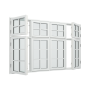 4-fags krysspostvindu med 2x2 glassfelt i topp og 2x3 glassfelt i bunn thumbnail
