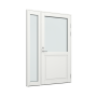 Ytterdørparti, dør med 1 fylling og 1 glassfelt, sidefelt med 1 glassfelt thumbnail