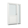 Ytterdørparti, dør med 1 fylling og 1 glassfelt, sidefelt med 1 glassfelt thumbnail