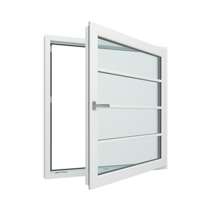 1-fags 2-veis vindu med 1x4 glassfelt