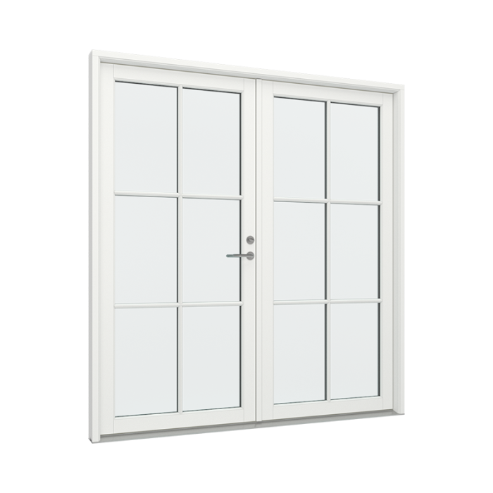 Dobbel ytterdør med 2x3 glassfelt