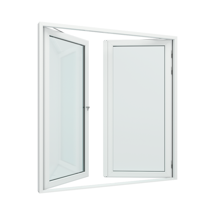 Dobbel balkongdør med 1 glassfelt
