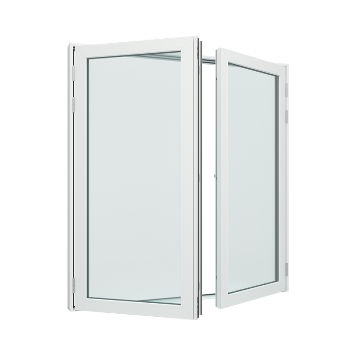 Dobbel balkongdør med 1 glassfelt