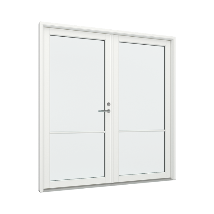 Dobbel ytterdør med 1x2 glassfelt