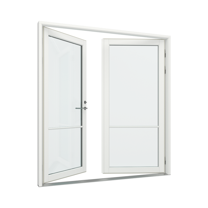 Dobbel ytterdør med 1x2 glassfelt