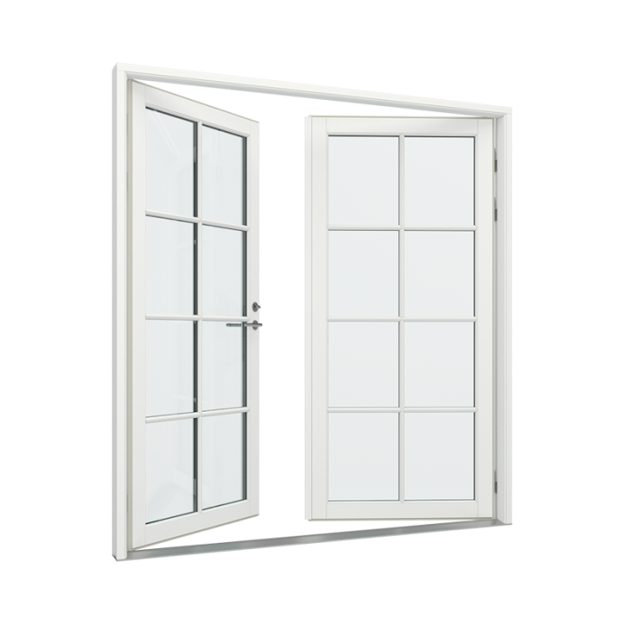 Dobbel ytterdør med 2x4 glassfelt