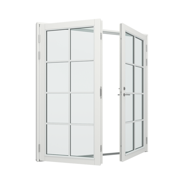 Dobbel ytterdør med 2x4 glassfelt