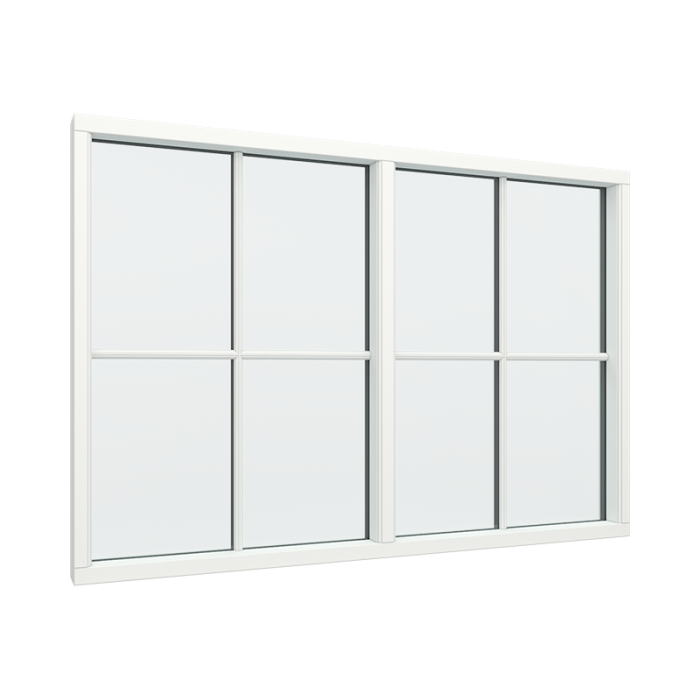 2-fags fastkarm med 2x2 glassfelt