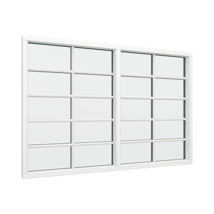 2-fags fastkarm med 2x5 glassfelt