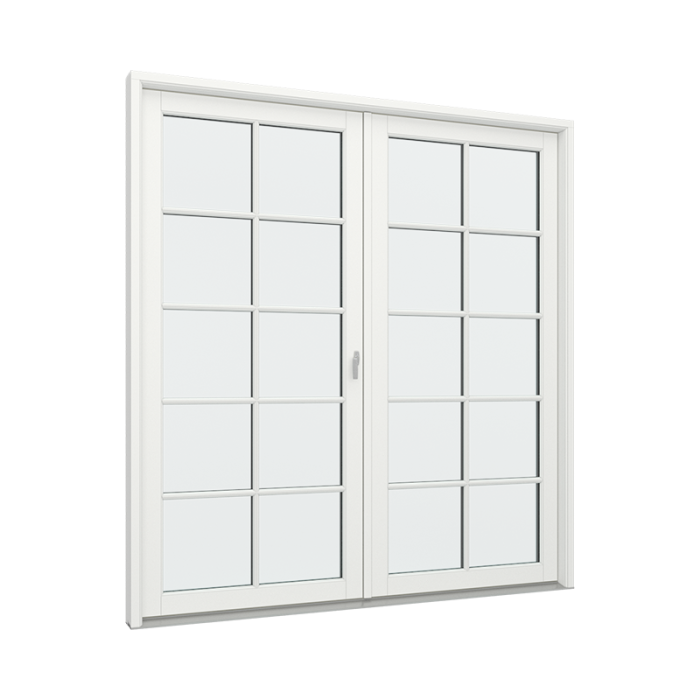 Dobbel balkongdør med 2x5 glassfelt