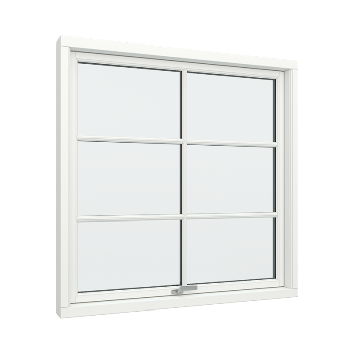 1-fags toppsving vindu med 2x3 glassfelt