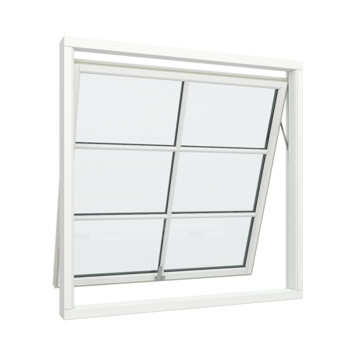 1-fags toppsving vindu med 2x3 glassfelt