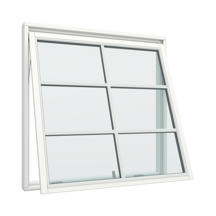 1-fags toppsving vindu med 2x3 glassfelt