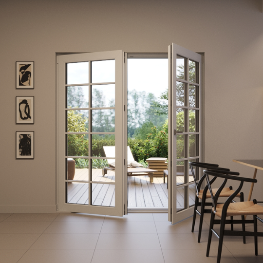 pvc dører 3 lags glass